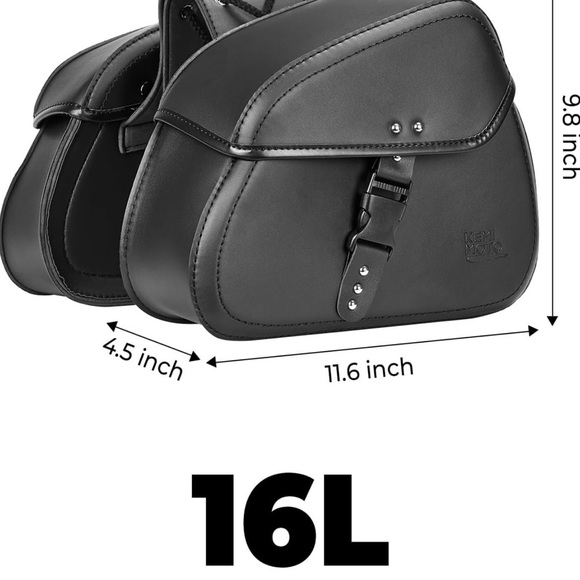 NWOT KEMIMOTO Motorcycle Saddlebags With Buckles, smoke free home - Picture 6 of 7